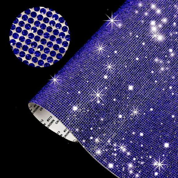 ERDOUY 1sheet Self-Adhesive Bling Crystal Rhinestone Sheets, 9.4" x 7.9" Size, Sparkling Glitter Rhinestone Stickers for Car Decor, Craft Projects & DIY Creative Embellishments, Dark Blue