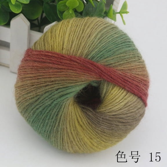 ERDOUY 2 Pack Rainbow Soft Yarn 100% Wool Gradient Multi Color Yarn for Crocheting Knit Total Length 180m2392yds100gN