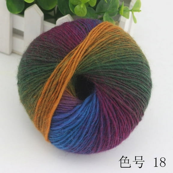 ERDOUY 2 Pack Rainbow Soft Yarn 100% Wool Gradient Multi Color Yarn for Crocheting Knit Total Length 180m×2，392yds，100g，Q