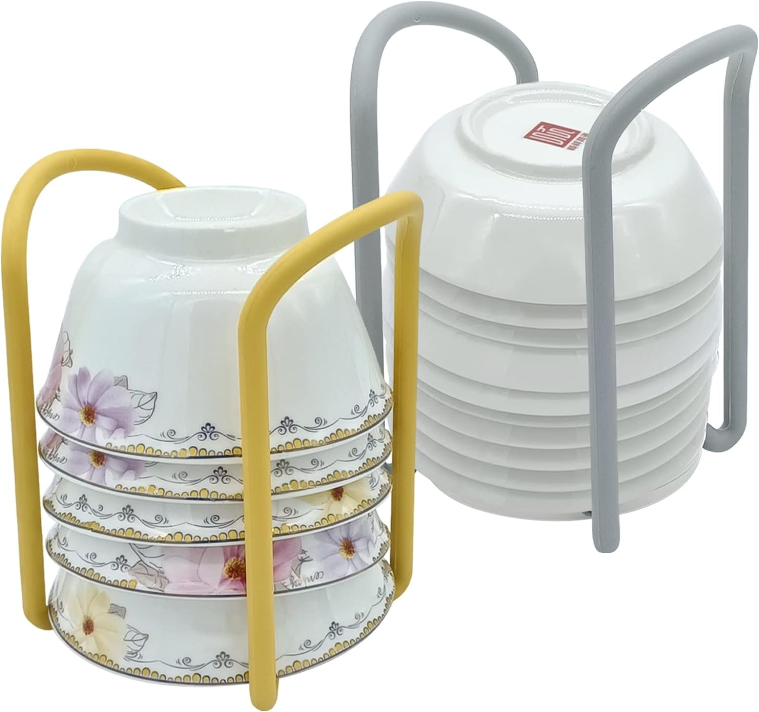 Yellow and Gray Telescopic Dish Drying Rack Set