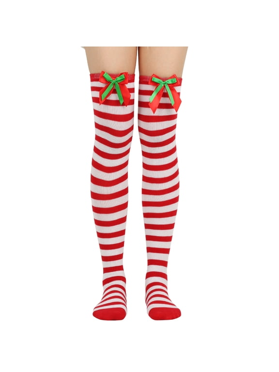 2 Pairs Women Over - Knee & Knee - High Socks for Cosplay and Daily Wear,Red