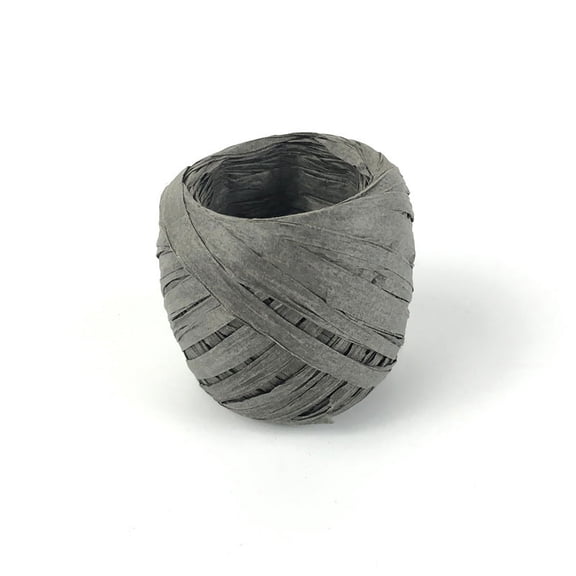 ERDOUY 2 Rolls 22yd Natural Raffia Paper Rope & String, Braided Decorative Paper Cord & Craft Raffia Rope, Ideal for DIY Craft Projects & Home Decoration, Dark Gray