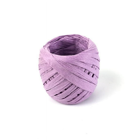ERDOUY 2 Rolls 22yd Natural Raffia Paper Rope & String, Braided Decorative Paper Cord & Craft Raffia Rope, Ideal for DIY Craft Projects & Home Decoration, Light Purple