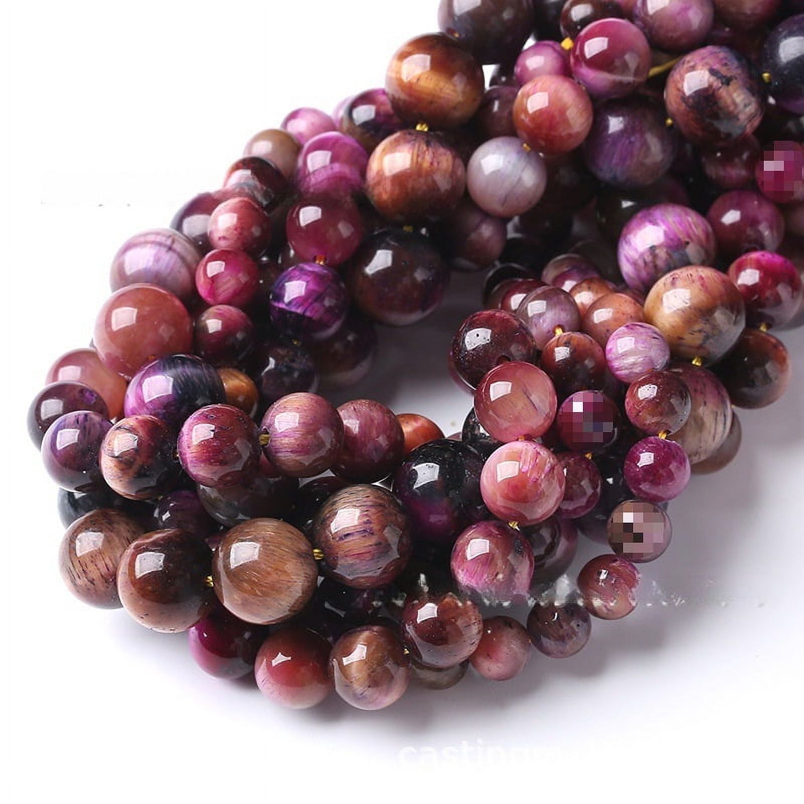 ERDOUY 2 pieces 12mm natural stone bead bracelet necklace DIY jewelry accessories natural pink tiger eye stone semi-finished loose beads