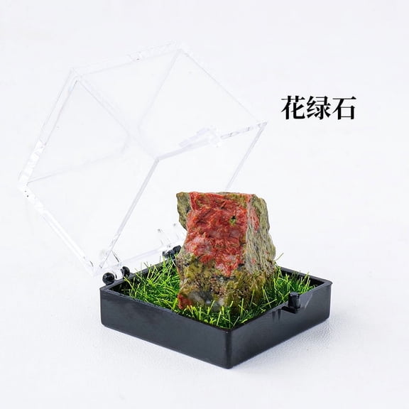 ERDOUY 2 pieces of mixed color natural crystal raw stone mining standard box decoration, crystal raw stone children's mining science popularization teaching gift decoration