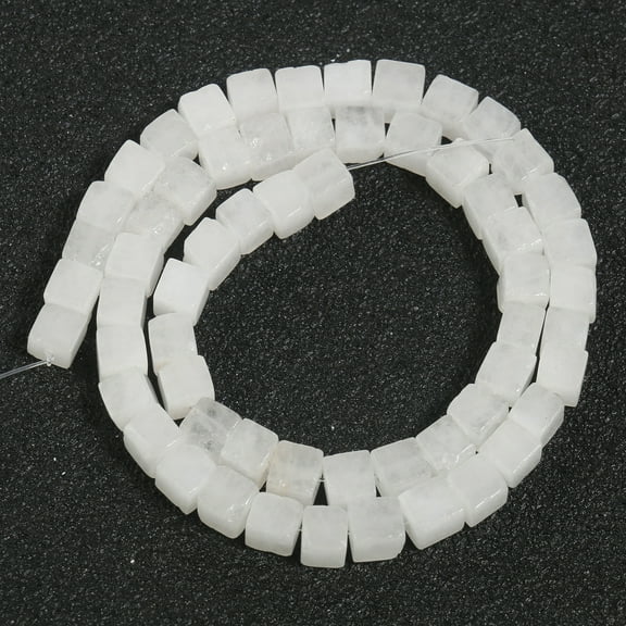 ERDOUY 2 pieces of natural stone bead beads, natural white block stone DIY handmade bead jewelry accessories, 4mm