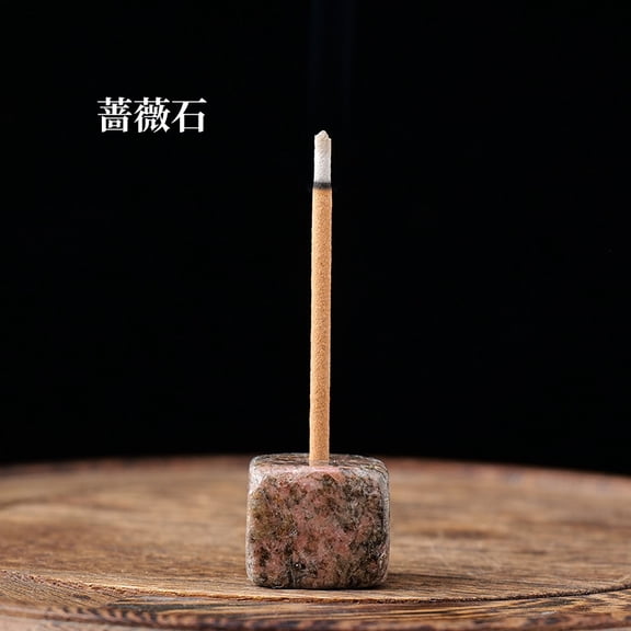 ERDOUY 2 pieces of pink textured natural block crystal original stone incense holder, natural crystal stone aromatherapy stone ornament, incense burner for Buddha incense base