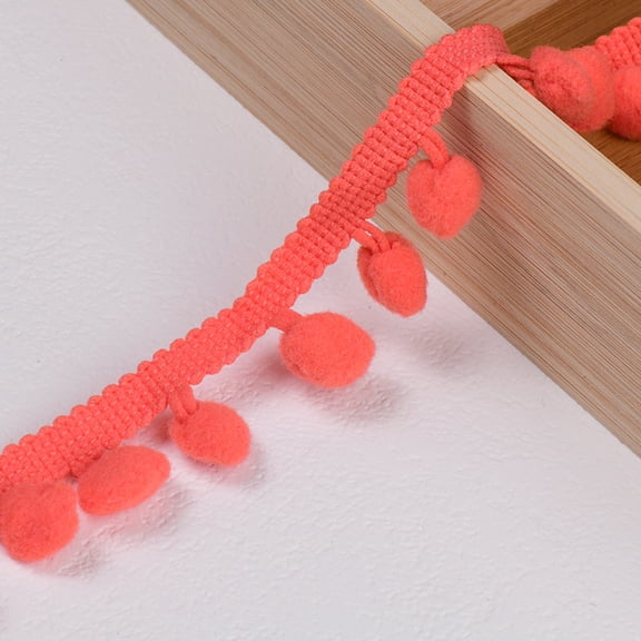 ERDOUY 20 Yards Mini Pompoms Ball Fringe Trim, 0.98" Wide Single Side Tassel Ribbon for Sewing Projects, Home Textiles & Craft Embellishments, Color 13