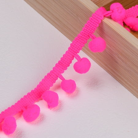ERDOUY 20 Yards Mini Pompoms Ball Fringe Trim, 0.98" Wide Single Side Tassel Ribbon for Sewing Projects, Home Textiles & Craft Embellishments, Color 17