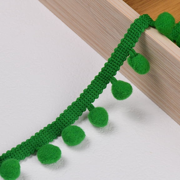 ERDOUY 20 Yards Mini Pompoms Ball Fringe Trim, 0.98" Wide Single Side Tassel Ribbon for Sewing Projects, Home Textiles & Craft Embellishments, Color 26