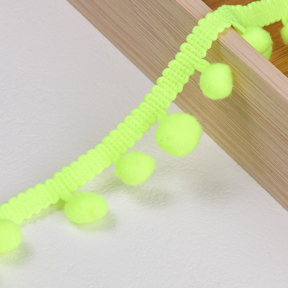 ERDOUY 20 Yards Mini Pompoms Ball Fringe Trim, 0.98" Wide Single Side Tassel Ribbon for Sewing Projects, Home Textiles & Craft Embellishments, Color 6