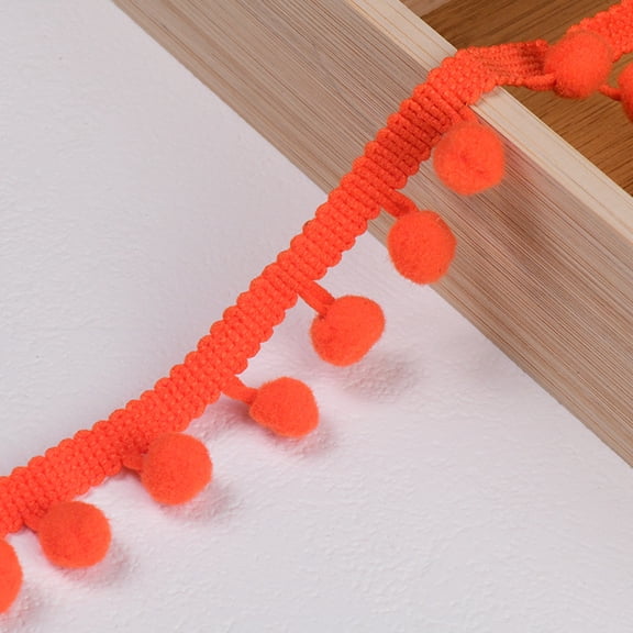 ERDOUY 20 Yards Mini Pompoms Ball Fringe Trim, 0.98" Wide Single Side Tassel Ribbon for Sewing Projects, Home Textiles & Craft Embellishments, Color 8