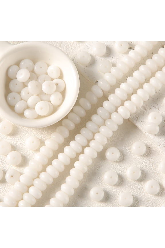 20 pieces natural stone abacus bead spacer, white natural stone loose bead DIY bracelet necklace jewelry spacer