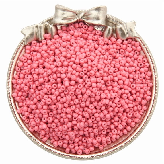 ERDOUY 2000-Piece 2mm Glass Seed Beads Bulk Set, Mini Pony Spacer Beads for DIY Bracelets, Wristbands & Handmade Jewelry Craft Projects, Light Peach Red