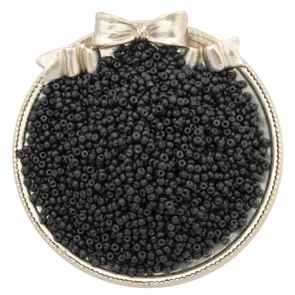 ERDOUY 2000-Piece 2mm Glass Seed Beads Bulk Set, Mini Pony Spacer Beads for DIY Bracelets, Wristbands & Handmade Jewelry Craft Projects, Black