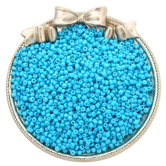 ERDOUY 2000-Piece 2mm Glass Seed Beads Bulk Set, Mini Pony Spacer Beads for DIY Bracelets, Wristbands & Handmade Jewelry Craft Projects, Lake Blue