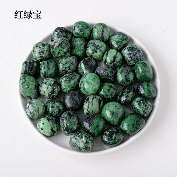 ERDOUY 200g black texture natural green raw stone large particle polished rolling stone, colored natural raw stone aromatherapy expansion stone home fish tank decoration stone 2-3cm