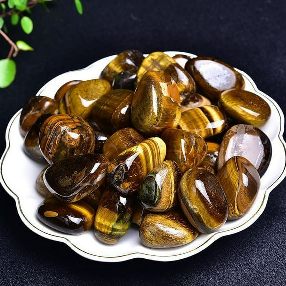 ERDOUY 200g brown natural tiger eye stone raw stone polished stone, DIY handmade jewelry accessories natural stone, potted plant, fish tank decoration stone 20-30mm