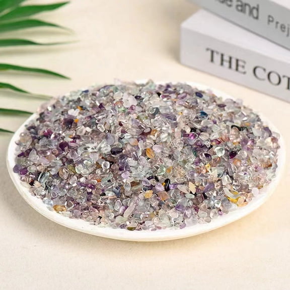 ERDOUY 200g natural colored crystal crushed stone 3-5mm polished aromatherapy stone, natural crystal raw stone demagnetization stone fish tank decoration crushed stone