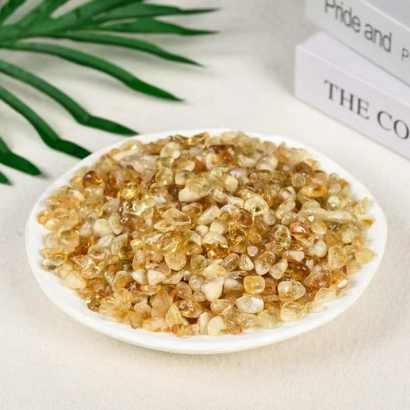 ERDOUY 200g natural crystal crushed stone 9-12mm polished aromatherapy stone, yellow natural crystal raw stone demagnetization stone fish tank, garden decoration crushed stone