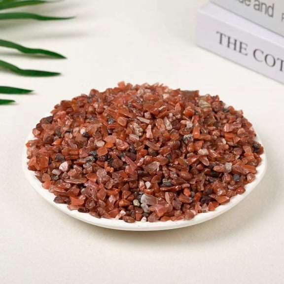 ERDOUY 200g red natural crystal crushed stone 5-7mm polished aromatherapy stone, natural crystal raw stone demagnetization stone fish tank decoration crushed stone