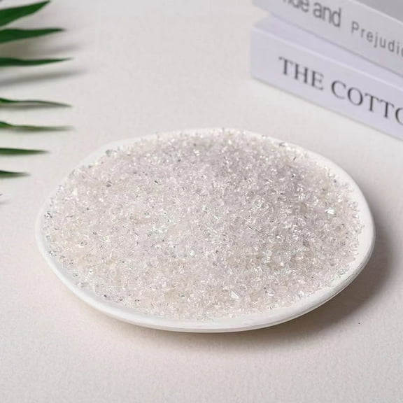 ERDOUY 200g white natural crystal crushed stone polished aromatherapy stone, natural crystal raw stone demagnetization fish tank, garden decoration crushed stone 3-5mm