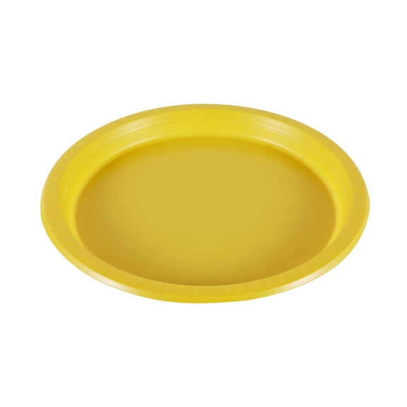 ERDOUY 20Pcs 10in Plastic Dinner Plates, Disposable Plates Bulk Pack, Party Plates for BBQ, Picnic, Parties, Travel and Events, Microwavable RecyclableYellow