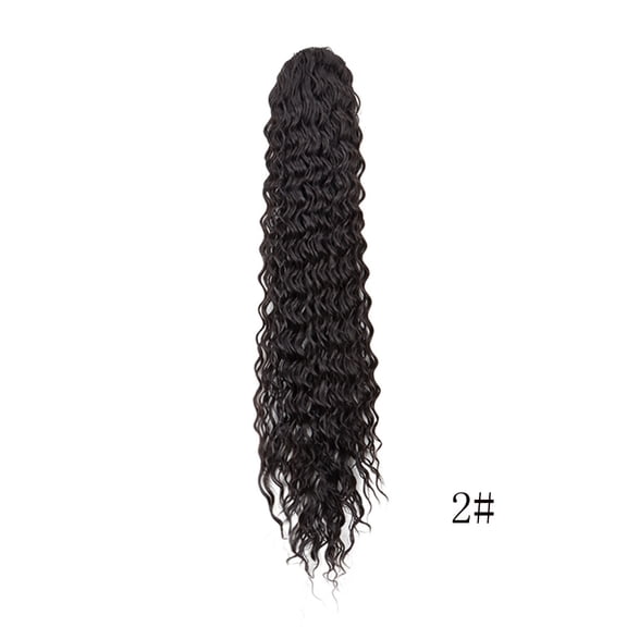 ERDOUY 23.62 Inch Curly Synthetic Ponytail Extension, Drawstring & Clip-in Fake Hair, Natural-Looking Voluminous Hair Extensions for Womens Styling, Easy to Apply, Black
