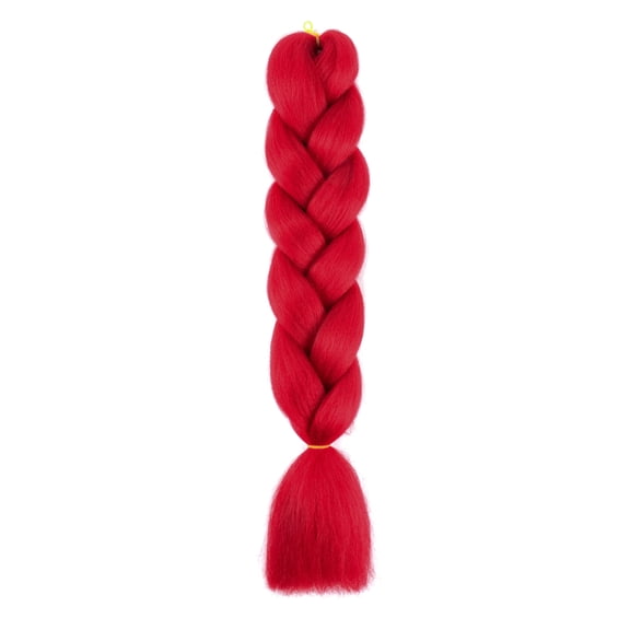 ERDOUY 24Inch Synthetic Braiding Hair, 3-Piece Extensions, 100g Each, Crochet & Twist Braids for DIY Box Braids Hairstyling, Red