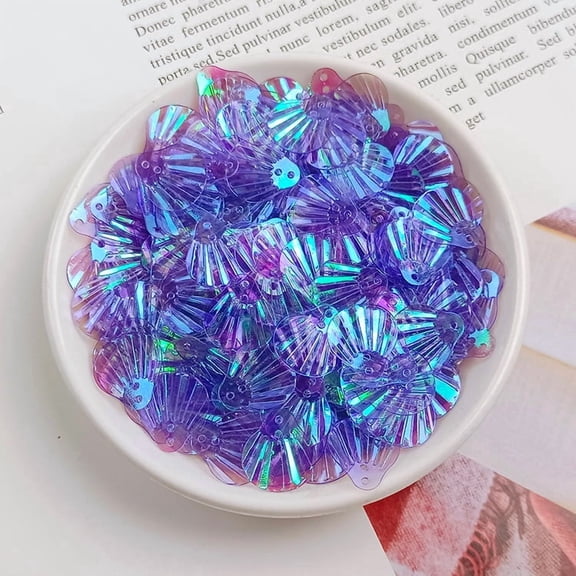 ERDOUY 280 Pieces Sea Shell Design Sequins 20g, Two-Hole Decorative Sequins for DIY Applique, Garments, Earrings & Handmade Craft Supplies, S28