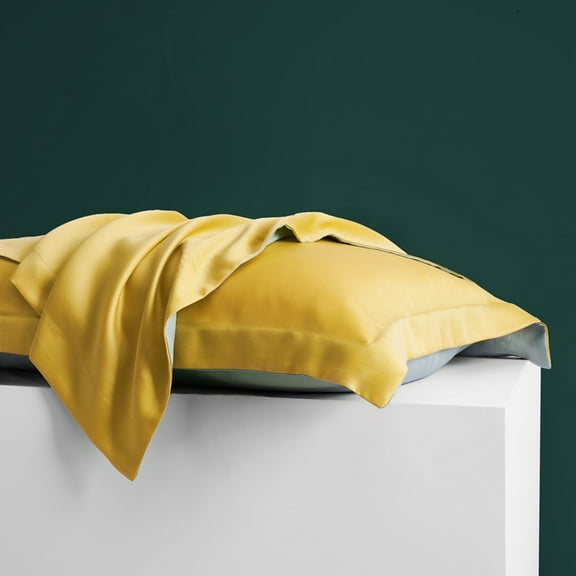 ERDOUY 2Pcs 60 tencel pillowcases Light luxury life, selected fabric pillowcase, guard your sweet dream 18.9x29.13inch(yellow