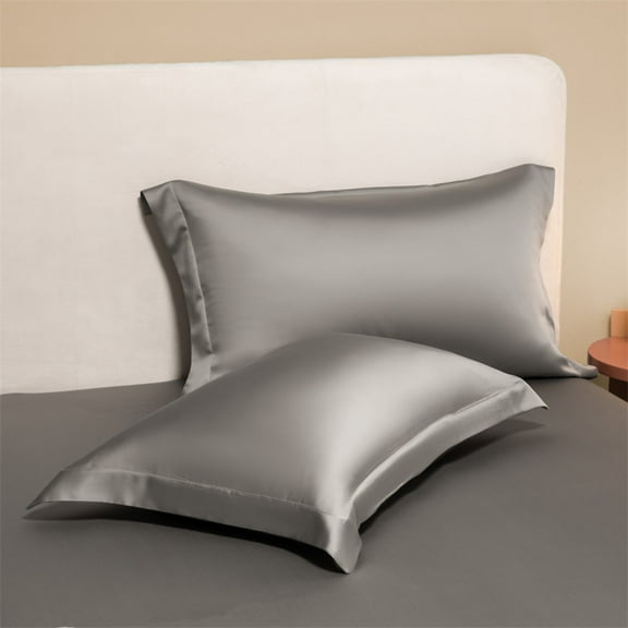 ERDOUY 2Pcs 60 tencel pillowcases Start your dream night with this comfortable, breathable pillowcase 18.9x29.13inch(Black gray