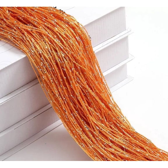 ERDOUY 2Pcs Sequin Curtain for Doorway,Door String Curtains, 39x79 inch HangingCloset Bedroom Blind Living Room Divider Featuring Elegant Window Wall Panel Fringe Backdrops Orange