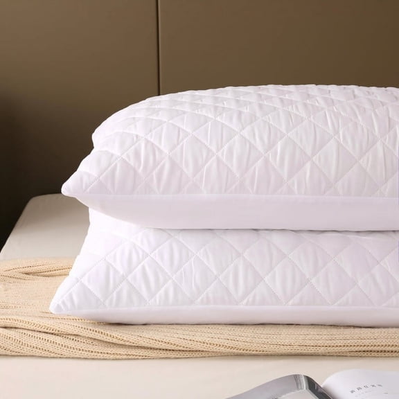 ERDOUY 2Pcs Ultrasonic padded waterproof pillowcase Start your dream night with this comfortable, breathable pillowcase 18.9x29.13inch(white
