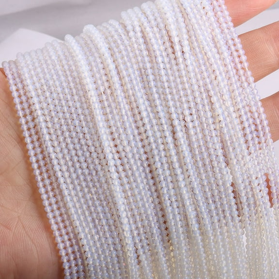 ERDOUY 2mm Natural Stone Small Round Beads DIY Jewelry Accessories Opal Natural Stone Loose Beads Hand String, Earrings, Necklace Jewelry Bead Accessories