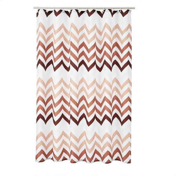ERDOUY 2pcs Basics Water Resistent Fabric Shower Curtain with Hooks, Machine Washable, Red, 70.8''x70.8''