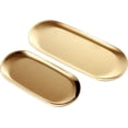thumbnail image 1 of ERDOUY 2pcs Gold Oval Steel Trinket Tray,Towel Storage Dish Plate Tea Fruit Trays Cosmetics Jewelry Plate,Decorative Storage Tray, 1 of 4
