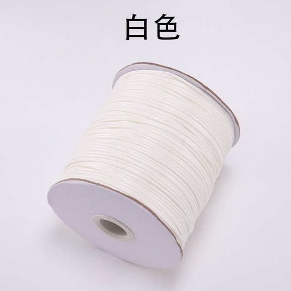 ERDOUY 3 Pack 1mm Textured Waxed Cotton Cord, 11 Yards Faux Leather Style String, Sturdy Soft Thread for Handmade Necklaces, Bracelets & Jewelry Crafting, White