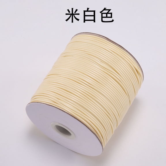 ERDOUY 3 Pack 1mm Textured Waxed Cotton Cord, 11 Yards Faux Leather Style String, Sturdy Soft Thread for Handmade Necklaces, Bracelets & Jewelry Crafting, Off White