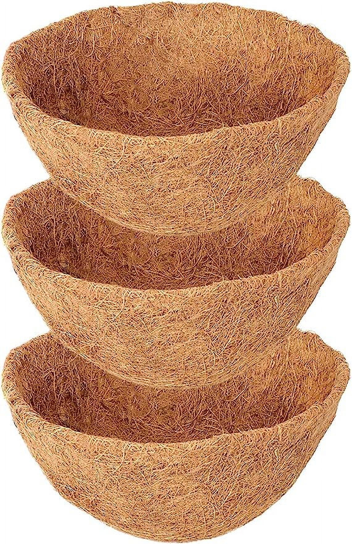 Erdouy 3 Pack 20 Inch Hanging Basket Coco Liners Replacement 100 Natural Round Coconut Coco 5448