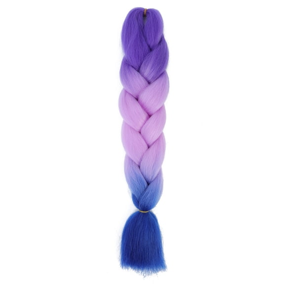 ERDOUY 3-Tone Gradient Rainbow Braiding Hair, 6Pcs 24in Lush Ultra-Soft Synthetic Extensions, Braid-In Supplies for DIY Braiding Looks, C40#Purple Blue