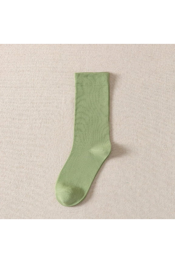 3 pairs of Womens Cute Crew Socks Casual Athletic Aesthetic Socks Neutral Cotton Socks for Women Girls Clothes,Green