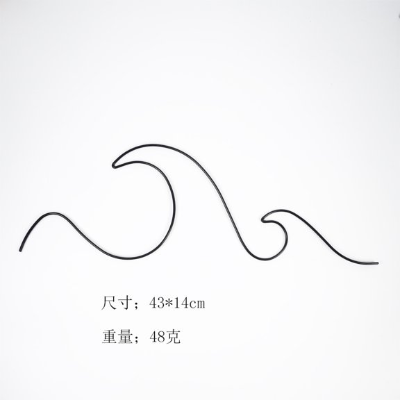 ERDOUY 3 pieces wave wall decoration black metal wire wall art beach picture surfing theme family living room summer seaside decoration (43cm)