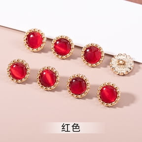 ERDOUY 30 Pcs 11.5mm Red Metal Cat Eye Buttons, Garment Sewing Fasteners & Clasps, Decorative Sewing Buttons for Button Replacement & Craft Repair Decoration