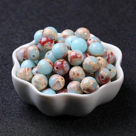 ERDOUY 30 Pcs Red&Blue DIY Bracelet Craft Beads Kit, 0.6cm Bulk Pony Beads, Premium Bracelet Making Accessories