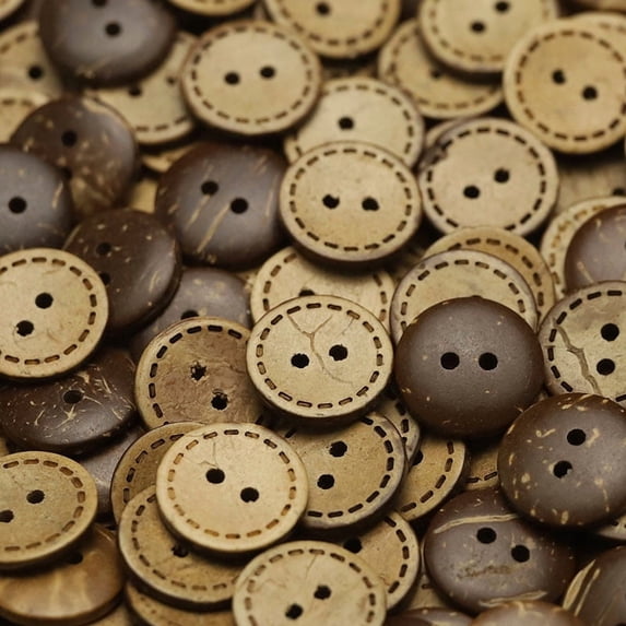 Shell Button Brown ERDOUY 300-Piece 3/8