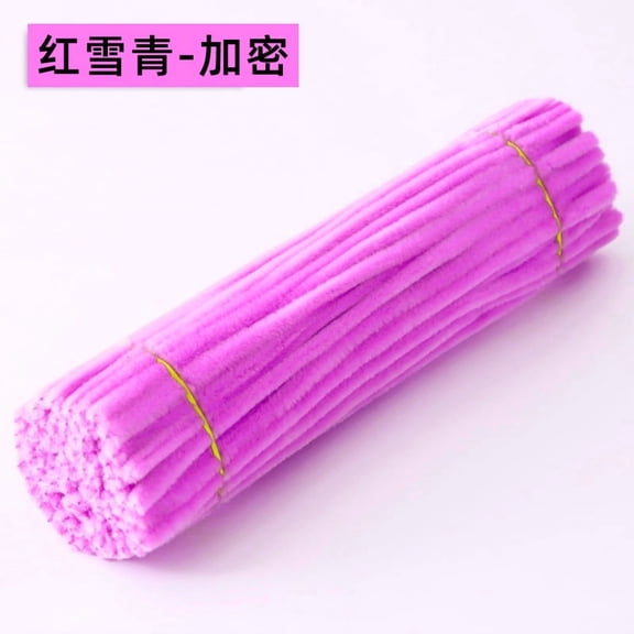 ERDOUY 300-Piece Bulk Soft Bendable Chenille Stems, 11.81"0.23" Flexible DIY Craft Supplies for Art & Handmade Projects, Light Purple 1