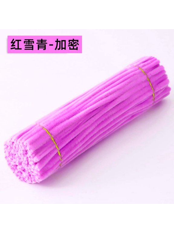 300-Piece Bulk Soft Bendable Chenille Stems, 11.81"0.23" Flexible DIY Craft Supplies for Art & Handmade Projects, Light Purple 1