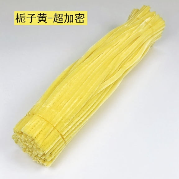 ERDOUY 300-Piece Bulk Soft Bendable Chenille Stems, 11.81"0.23" Flexible DIY Craft Supplies for Art & Handmade Projects, Light Yellow