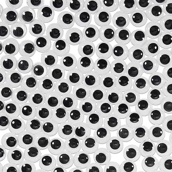 ERDOUY 300pcs 12mm Plastic Wiggle Googly Eyes Self Adhesive Black Round Sticker Eyes DIY Arts Crafts Scrapbooking Accessories